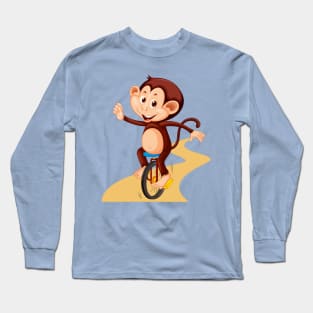 Unicycle Monkey Long Sleeve T-Shirt